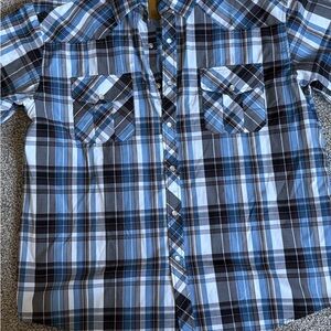 Men's Blue Plaid Shirt